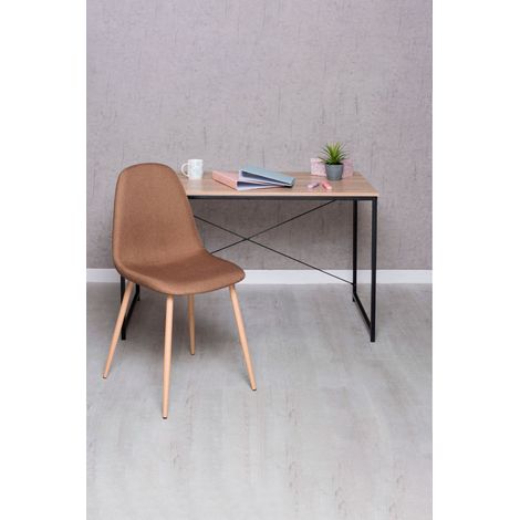 Conjuntos de mesa y sillas - Conjunto Escritorio Dek y Silla Teok Tela - Marrón oscuro Teok (1/5)
