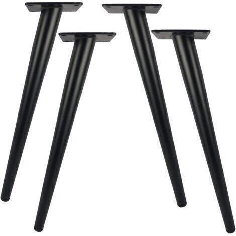 Lot de 4 pieds de table en métal de 30cm de longueur pour meubles modernes, commode, armoire, bureau, chaise ottoman, pieds de support de meubles de rechange, capacité de 800 kg