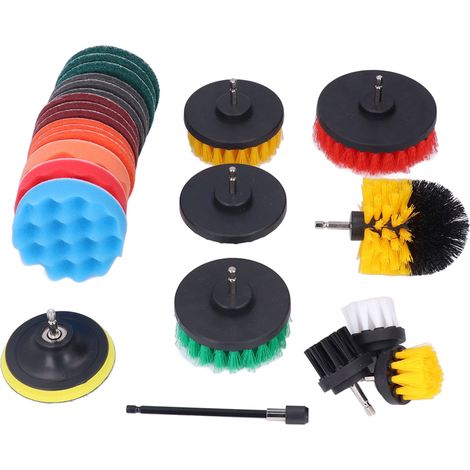 Lot de 6 Brosse de Nettoyage pour Perceuse Électrique, Embouts à Queue Hexagonale 1/4in, Éponge Abrasive pour Décapage, Accessoires de Nettoyage Multiusage (1/5)