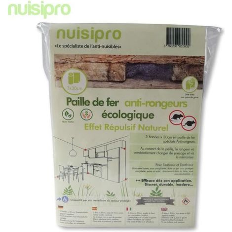 NUISIPRO Paille de fer anti rats, souris, répulsif écologique efficace (1/4)