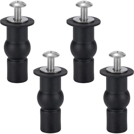 Fixation de Siège de Toilette Charnière de Siège de Toilette Fixation Abattant WC Vis Pour Les Sièges de Toilette Généraux 4 Pièces Noir (1/4)