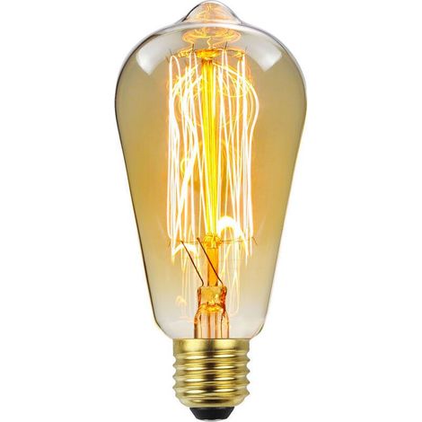 Lot de 4 ampoules rétro E27 ST64 40 W 2700 K dimmables, filament visible, ambiance chaleureuse pour lampes à abat-jour et bureaux (1/5)