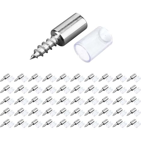 50 Chevilles Autoforeuses pour Étagères, Pitons de Support en Métal Nickelé avec Revêtement Anti-Dérapant pour Meubles, Armoires, Bibliothèques et Rangements (1/5)