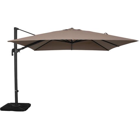 Sombrilla de jardín descentrado tela 3x4 taupe mod. Nettuno