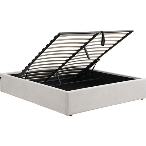 CALICOSY - Lit coffre 140x190 cm en tissu chiné - ALIX (1/5)