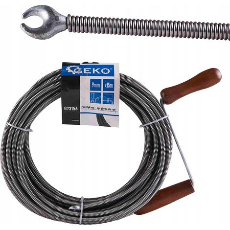 ressort de débouchage geko drain cleaning spring 9mm 15m (1/3)