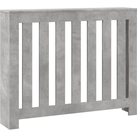 Copritirradiatore moderno design a stecche soggiorno 104 x 20 x 82 cm in legno multistrato grigio cemento 020049819