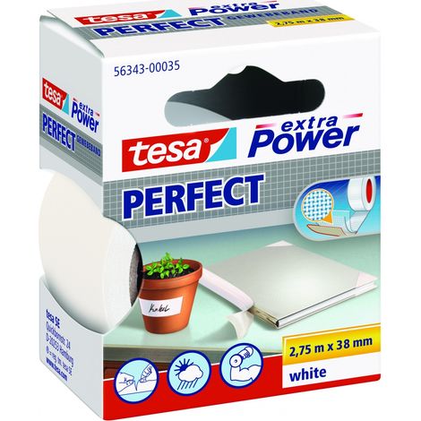 tesa PERFECT 56343-00035-03 Gewebeklebeband tesa® extra Power Weiß (L x B) 2.75 m x 38 mm 1 St.