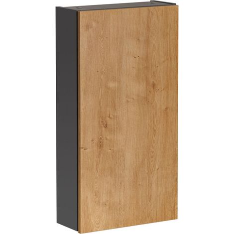 Meuble haut mural en bois - H 75 x l 40 x P 16 cm - Stéphanie Grey Oak - Livraison gratuite