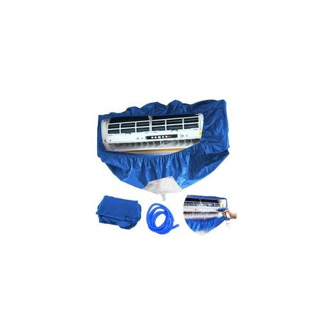 Universal Waterproof Wall-Mounted Split Air Conditioner Cleaning Bag with 3m Hose, Dustproof Bag for Home, Office, Hotel, Blue (1/5)