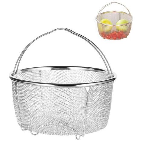 Panier à Vapeur, Panier Vapeur,Panier à Vapeur Pour Légumes En Acier Inoxydable, Panier à Vapeur Pour Légumes Avec Poignée Pour la Cuisson,Panier à Passoire En Maille En Acier Inoxydable(18cm) (1/5)