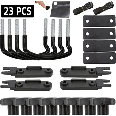 Kit de montaje universal de portaequipajes de techo en forma de U de acero inoxidable, compatible con automóviles y camiones, 1 juego. (1/5)