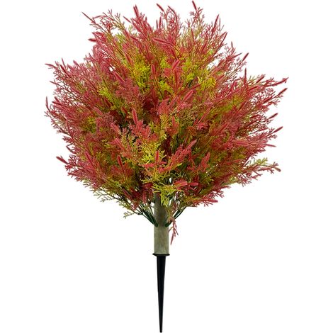 Buisson artificiel en plastique, cyprès topiaire longue durée avec piquet de sol pour décoration de jardin d'automne, double couleur (1/5)