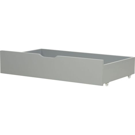 Set of 2 Bed Storage Drawers Pine Wood RUMILLY Grey