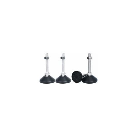 4 vis de réglage M8x50 pour pieds de meubles réglables, pieds universels en silicone réglables en hauteur pour table