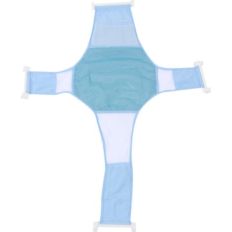 Siège de bain antidérapant pour nouveau-né, matelas de soutien de bain bébé réglable, écharpe de bain pour nourrisson, couleur bleu clair (1/5)