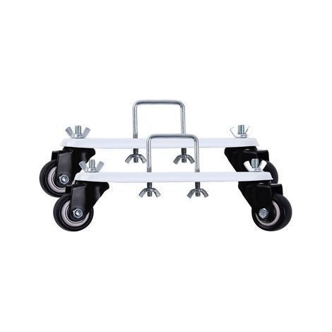 Lot de 2 pieds pour chauffages infrarouges, roulettes de radiateur électrique, pieds de chauffage électrique en acier au carbone avec 2 roues de frein et 2 roues normales (1/4)