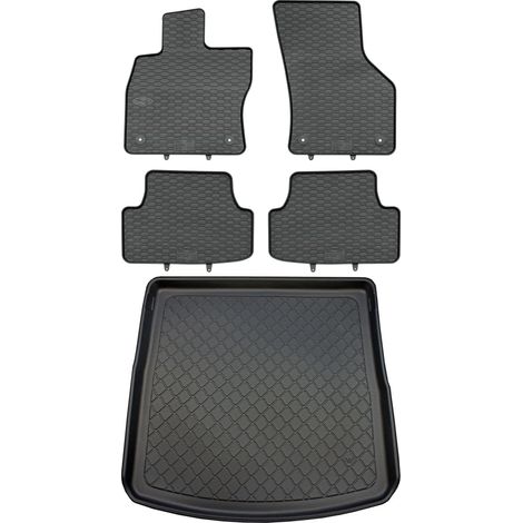 Seat Leon III 5F ST Kombi de enero de 2014 a marzo de 2020. Juego de alfombrillas de goma para coche y maletero.