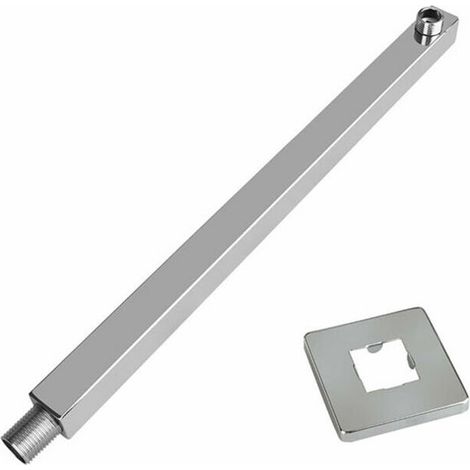 Green Mobility-Bras de rallonge de pommeau de douche a effet de pluie carre en acier inoxydable de 16 pouces fixe au mur sans outils,modele:Argent (1/5)
