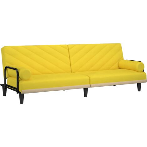 Canapé Sofa-lit avec accoudoirs jaune clair tissu (1/5)