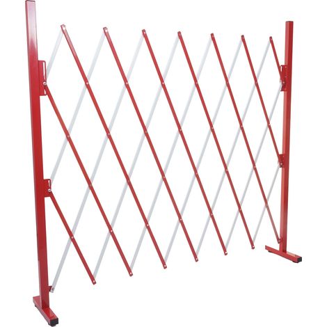 Grillage HWC-B34, grille protectrice télescopique, aluminium rouge/blanc - hauteur 153cm, largeur 28-200cm (1/5)