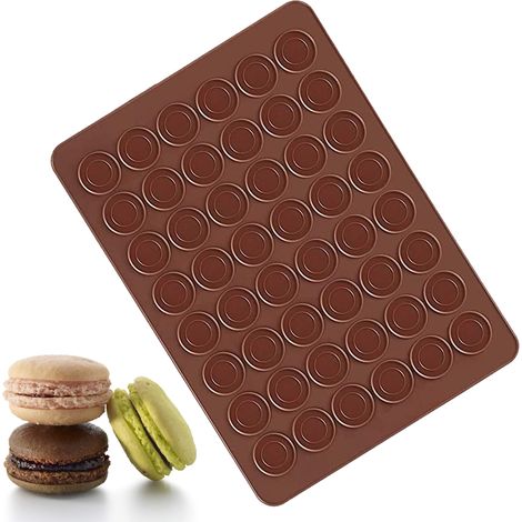 tapete para hornear, 48 celdas, silicona antiadherente, macarons, resistente de -40 °C a 230 °C, cocina (1/5)