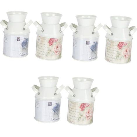 6pièces Pot à Fleurs Vintage Fer De Récipients Décoratifs pour Arrangement Floral pour Décoration Maison Bureau Et Jardin (1/5)