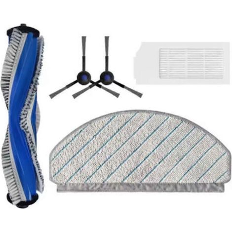 Lot de 5 pièces de rechange pour aspirateur Ecovacs Debot N20 / N20 Plus / N20 Pro Plus : brosse, filtre et chiffon de nettoyage. (1/5)