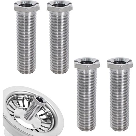 4 Pack 45mm Stainless Steel Sink Basket Screws M12 Hollow for Tape, Threaded for Sink Strainer Plug (1/5)