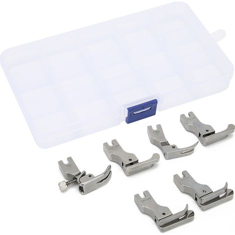 Lot de 6 pieds-de-biche pour machine à coudre à aiguille simple, accessoires et outils de tailleur durables en acier (1/5)