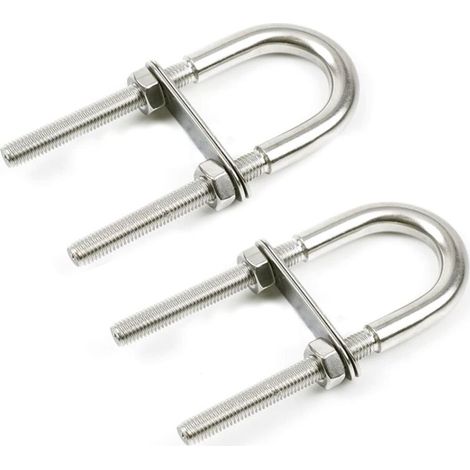 2pcs M5 U Boulons Acier Inoxydable U Boulon U-Bolt Boulon En U Avec Joint D'éCrou Sont UtiliséEs Comme Boulon De Tuyau Domestique, Boulon De Voiture, GréEment En U De Yacht (1/5)