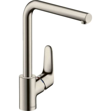 Hansgrohe Focus M41 - Miscelatore monocomando 280 per lavello con braccio di erogazione girevole, simil inox 31817800 (1/3)