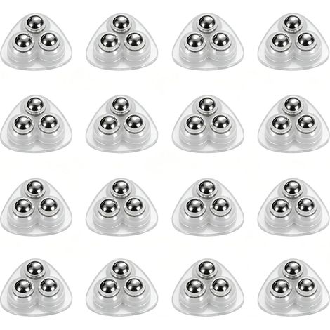 16 Pièces Roulettes Adhésives Pour Meuble Salon, Coller Sous Poubelle Cuisine, Roulettes Pour Machine à Café, Roulettes Adhésives Miniatures 360 Degrés, pour Meubles(Transparent) (1/5)