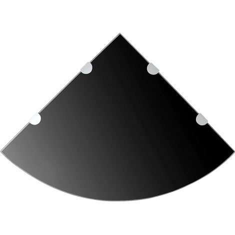 Estante de esquina con soportes cromados vidrio negro 45x45 cm vidaXL