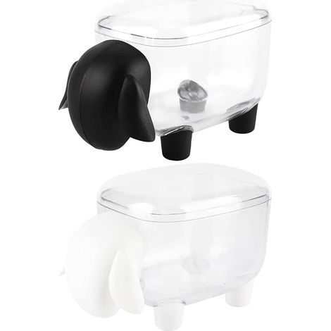 Filiyano-Boîte de 2 cotons-tiges, contenant transparent en forme de mouton (1/5)