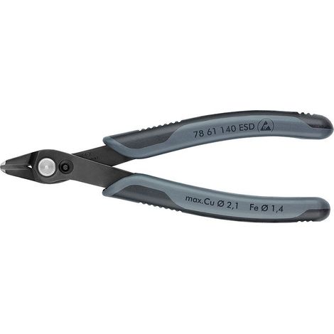 KNIPEX 78 61 140 ESDSB Electronic Super Knips® XL ESD mit Mehrkomponenten-Hüllen brüniert 140 mm