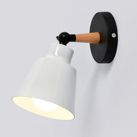 Lampe Murale Led - Abat-jour En Bois Et Métal - Pour Chambre À Coucher Salon Salle De Bain Couloir - 1 Pièce (1/5)