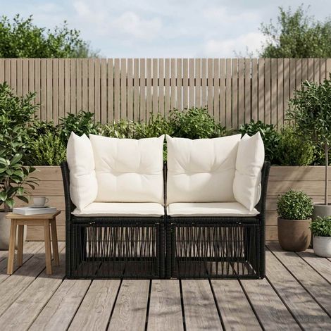 Teenpull – Garten-Sofa 2-Sitzanzahl Schwarz Poly-Rattan (1/5)