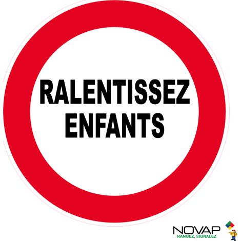 Panneau Ralentissez enfants - Rigide Ø180mm - 4042251