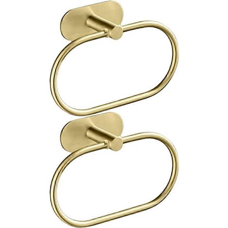 Porte-serviettes en acier inoxydable auto-adhésif pour salle de bain, anneau de suspension pour serviettes de toilette, accessoires de rangement pour cuisine B (1/5)