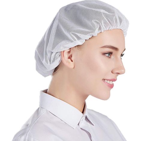 Lot de 5 bonnets anti-émeute unisexes en maille, pour atelier industriel, protection, élastique, pour la cuisine et les cheveux. (1/3)