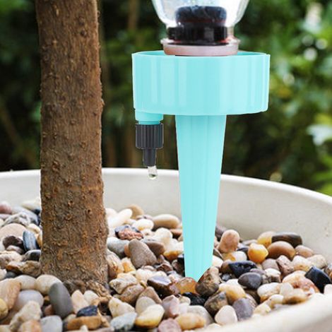 Piquet d'arrosage automatique pour plantes et fleurs - Outil d'irrigation goutte à goutte pour la maison, le jardin et le balcon - Accessoires et fournitures - Bleu (1/5)
