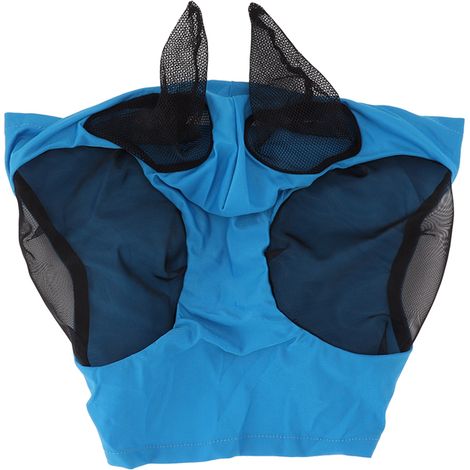 Horse Mesh Fly Mask Breathable Elastic Horse Face Mask with Ears Protection Riding Equestrian Equipment Blue