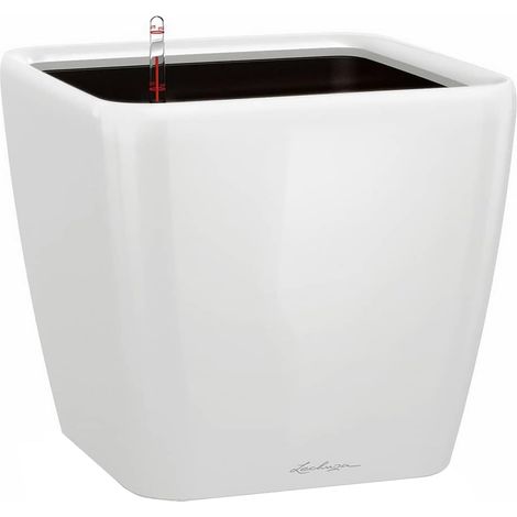 Pot de Fleurs d'Interieur – Premium Quadro Ls – Réserve d'Eau Intégrée – Coloris Blanc – 28 x 28 x 26 cm (1/5)