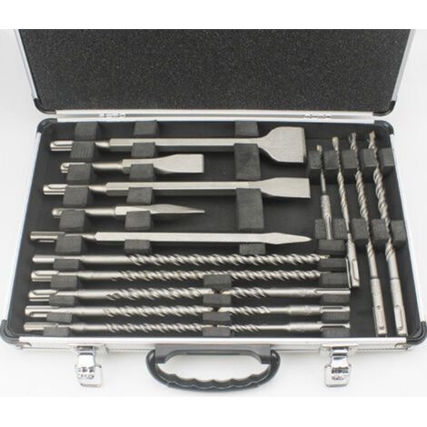 Kit de 17 embouts pour perceuse électrique en aluminium – embouts pointus et plats, idéal pour travaux de menuiserie, bricolage et réparation
