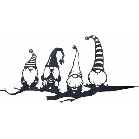 Art Gobelin Jardin Arrière-Cour Arbres Décoration Statue en Métal Art, Ornement de Pile de Forme de Silhouette Creuse Gobelin Noir