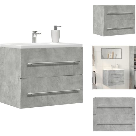 Armoire d'évier Gris béton 60x38,5x48 cm Aggloméré - Armoire D'évier - Armoires D'évier - Armoire De Salle De Bain - Armoire (1/5)