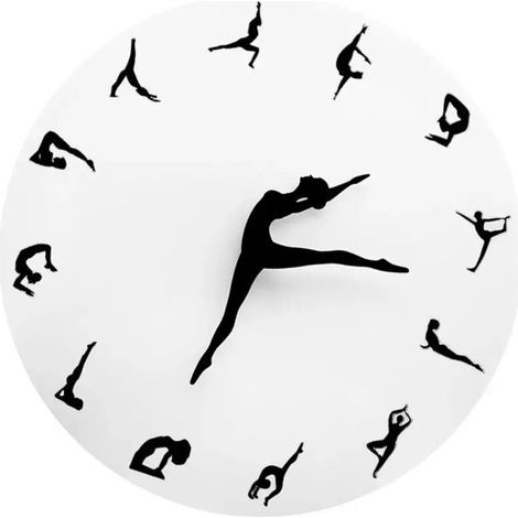 Horloge murale décorative Yoga 30 cm, noire (1/5)