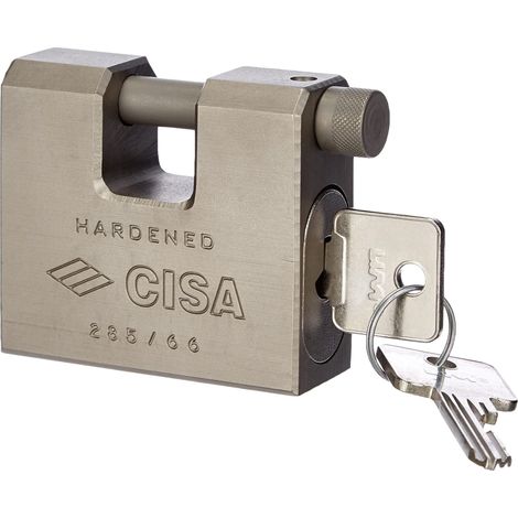 lucchetto rettangolare in acciaio con chiave lim cisa 66 mm (1/5)
