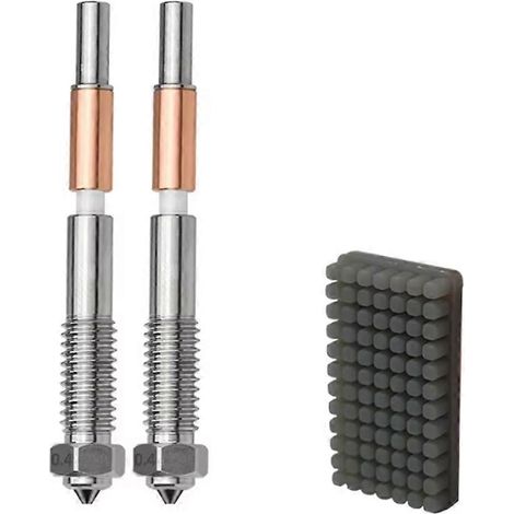 2 Stück QIDI Plus 4 Düsen aus gehärtetem Stahl (0,4 mm) mit Schnellwechselsystem und Silikonbürste, Ersatzteile für 3D-Drucker (1/5)